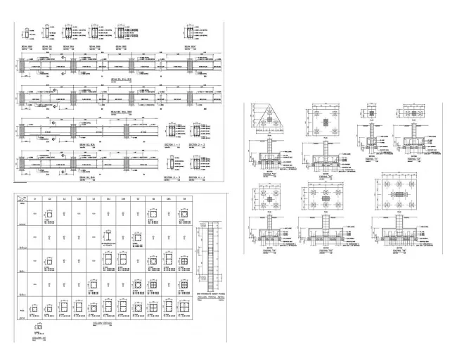 แบบ CAD ขยายงานโครงสร้างต่างๆ Footing เสา คาน พื้น หลังคา ใช้เป็นแนวทางในการทำแบบ