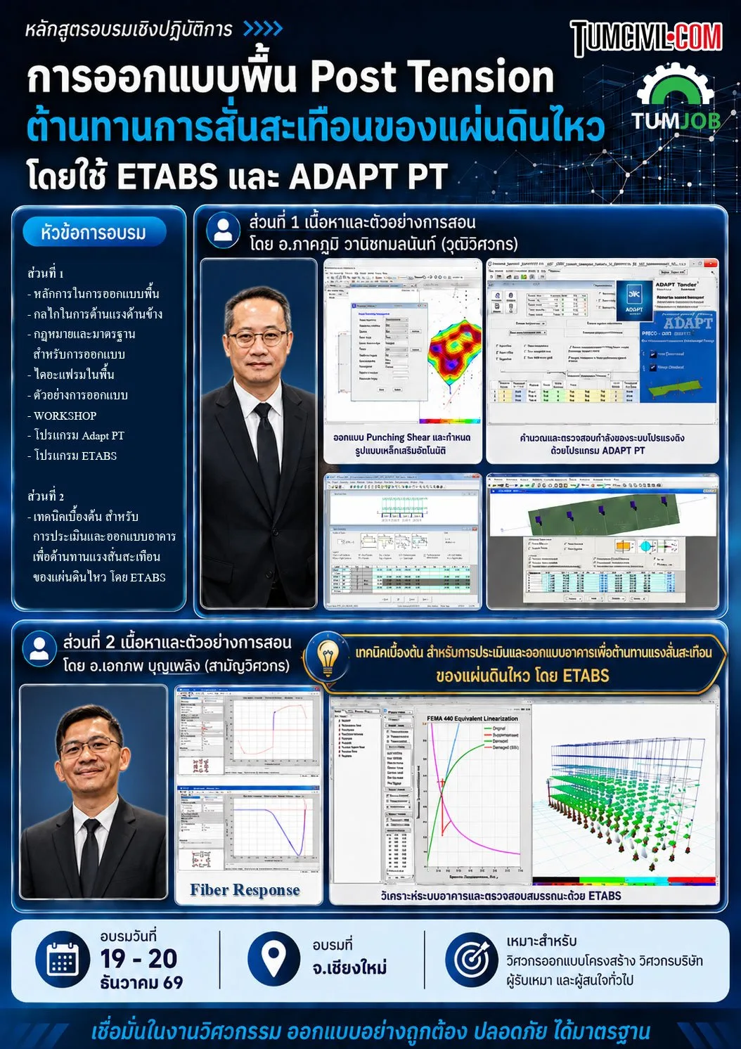 การออกแบบพื้น Post Tension ต้านทานแผ่นดินไหว โดยใช้ ETABS และ ADAPT PT" รุ่นที่ 1 (พิเศษ ประเมินและออกแบบอาคารเพื่อต้านทานแรงแผ่นดินไหว ด้วย ETABS) Cover