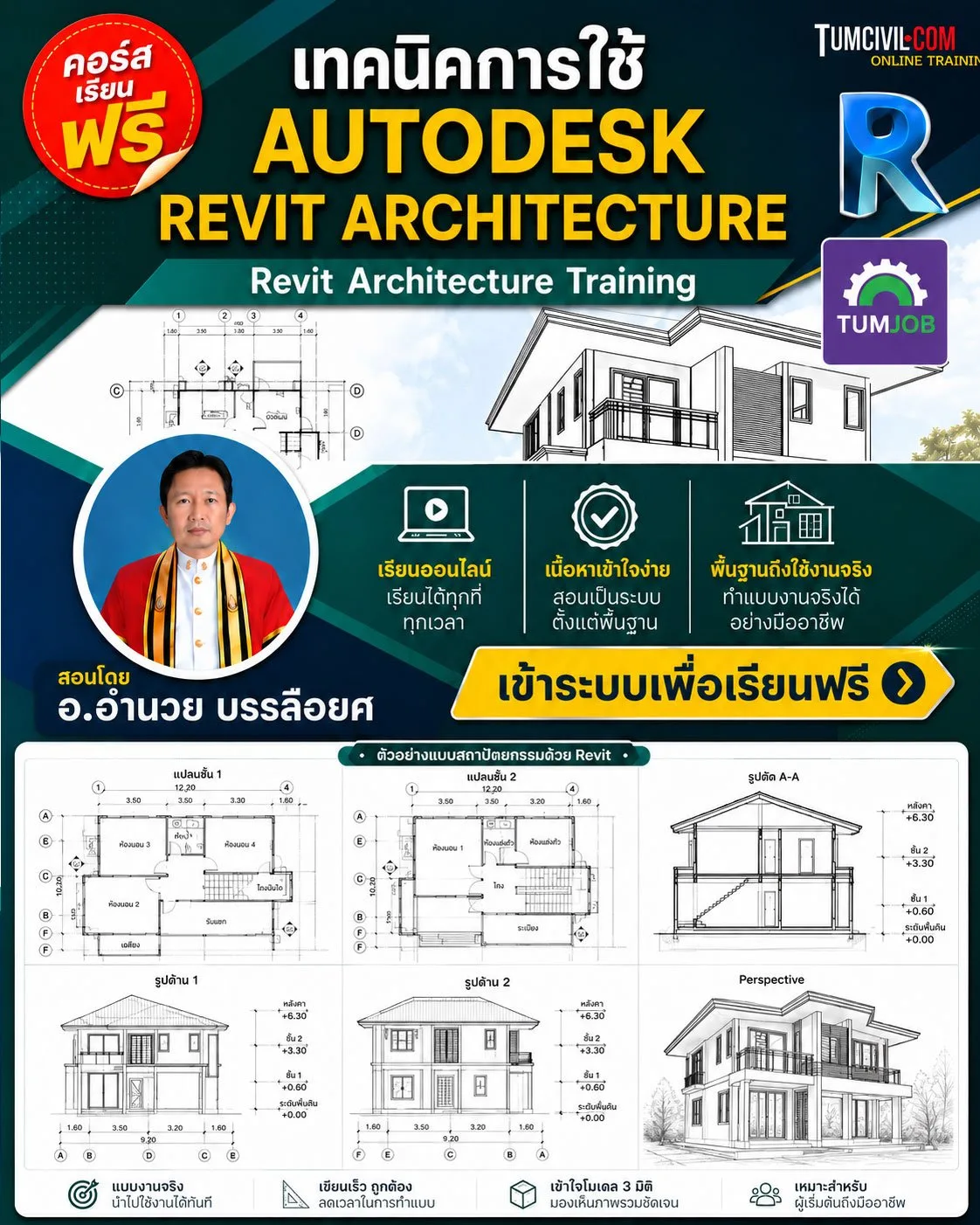 เทคนิคการใช้ AUTODESK REVIT ARCHITECTURE